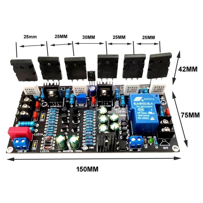 Upgraded Version 300W Tube 2SC5200+2SA1943 5200 1943 20V-90V Mono Channel HIFI High Power Audio Amplifier Finished Board