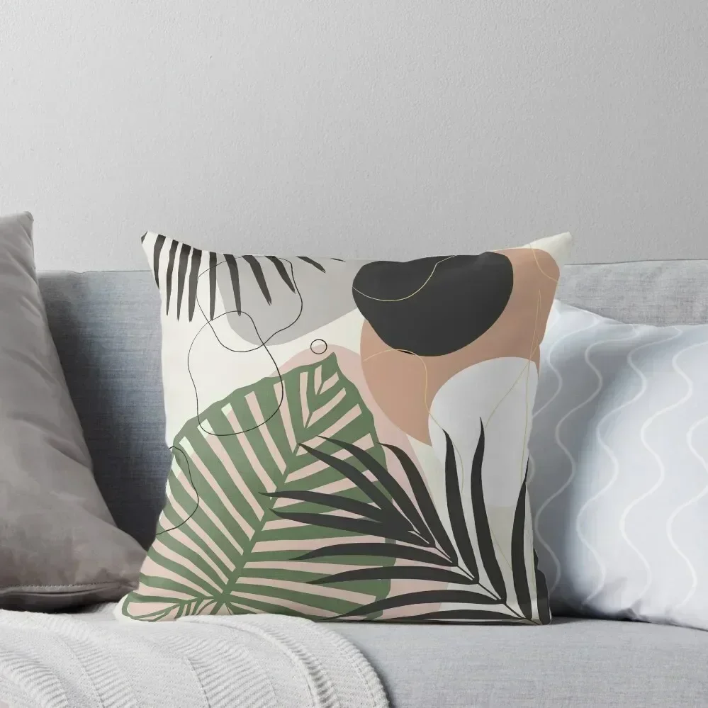 Minimal Jungle Leaves Finesse #2 #tropical #decor #art Throw Pillow pillow pillowcase covers for pillows pillow