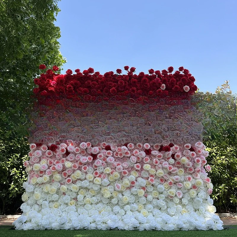 

Gradual change simulation flower wall background wall cloth bottom wedding decoration store outdoor wedding