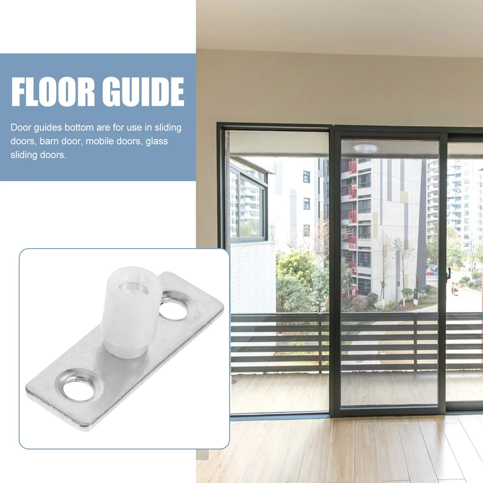 6 قطعة أدلة أرضية باب الحظيرة من الفولاذ المقاوم للصدأ ABS دليل باب خزانة المنزلقة مسار سفلي دليل أرضية عملية سلسة وهادئة
