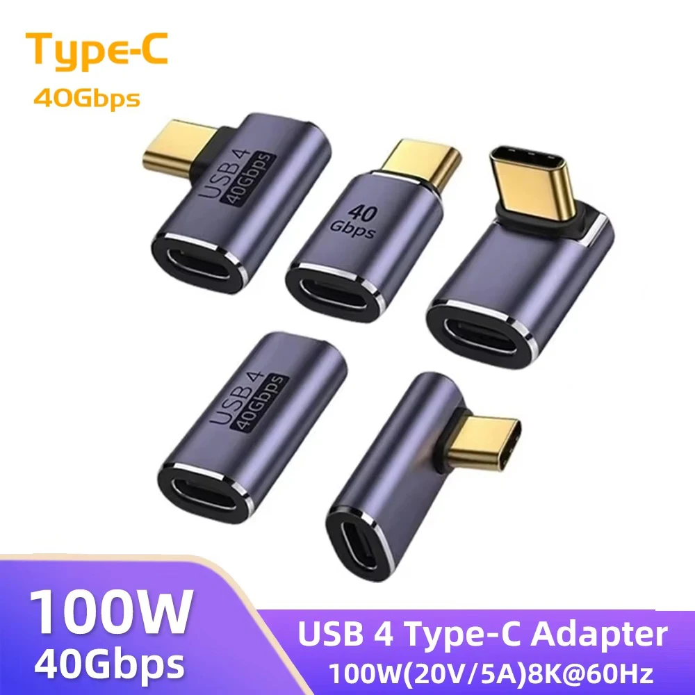 

USB4 Converter Fast Charging Adapter USB-C to Type-C U-shaped L-type Interface for Charging Head Computer Mobile Phone Charging