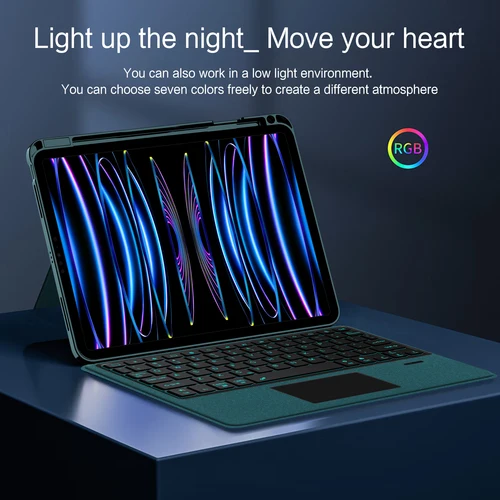 Imagen 2 del producto HUWEI teclado mágico para iPad Air 11 pulgadas M3 2025 M2 funda para iPad Air 4th 5th 6th Gen Pro 11 ""cubierta de teclado retroiluminado Folio