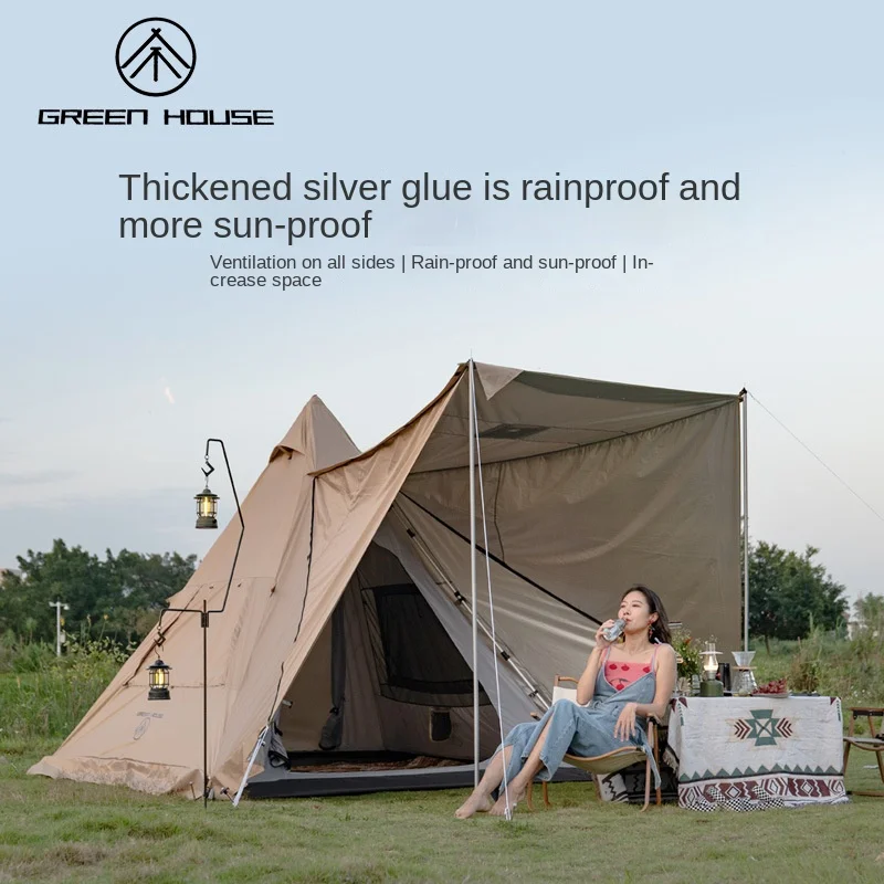 Pyramid outdoor tent portable delicate camping fully automatic thickened sun and rain resistant