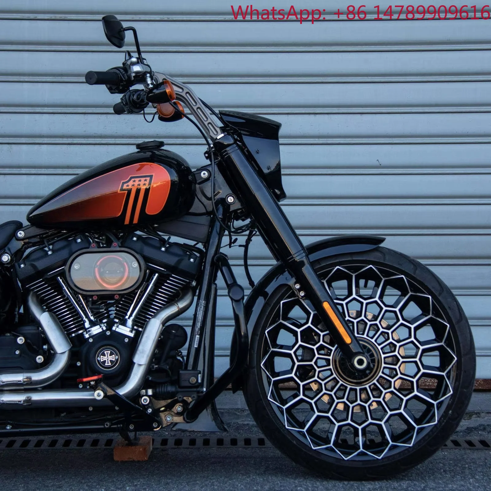 Motorcycle Parts3D Machined Aluminum A356 Gloss Black Front Rear Wheel Rims For 2018-2024 Softail Fatboy Breakout Street Bob6061