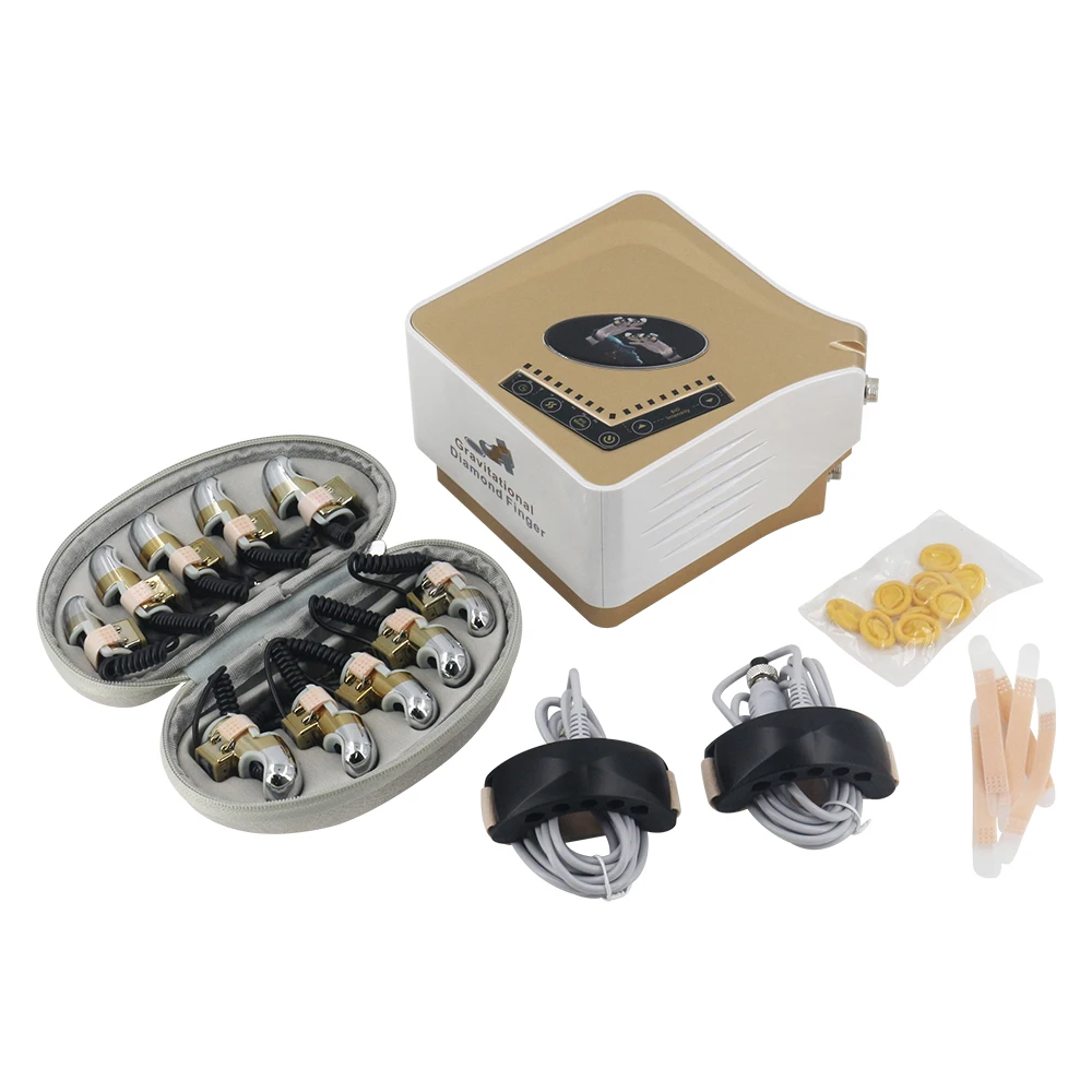 Massaggiatore per il corpo con lifting del viso per uso domestico con dita gravitazionali portatili 2025 Nuovo massaggio EMS portatile con dita dorate a microcorrente