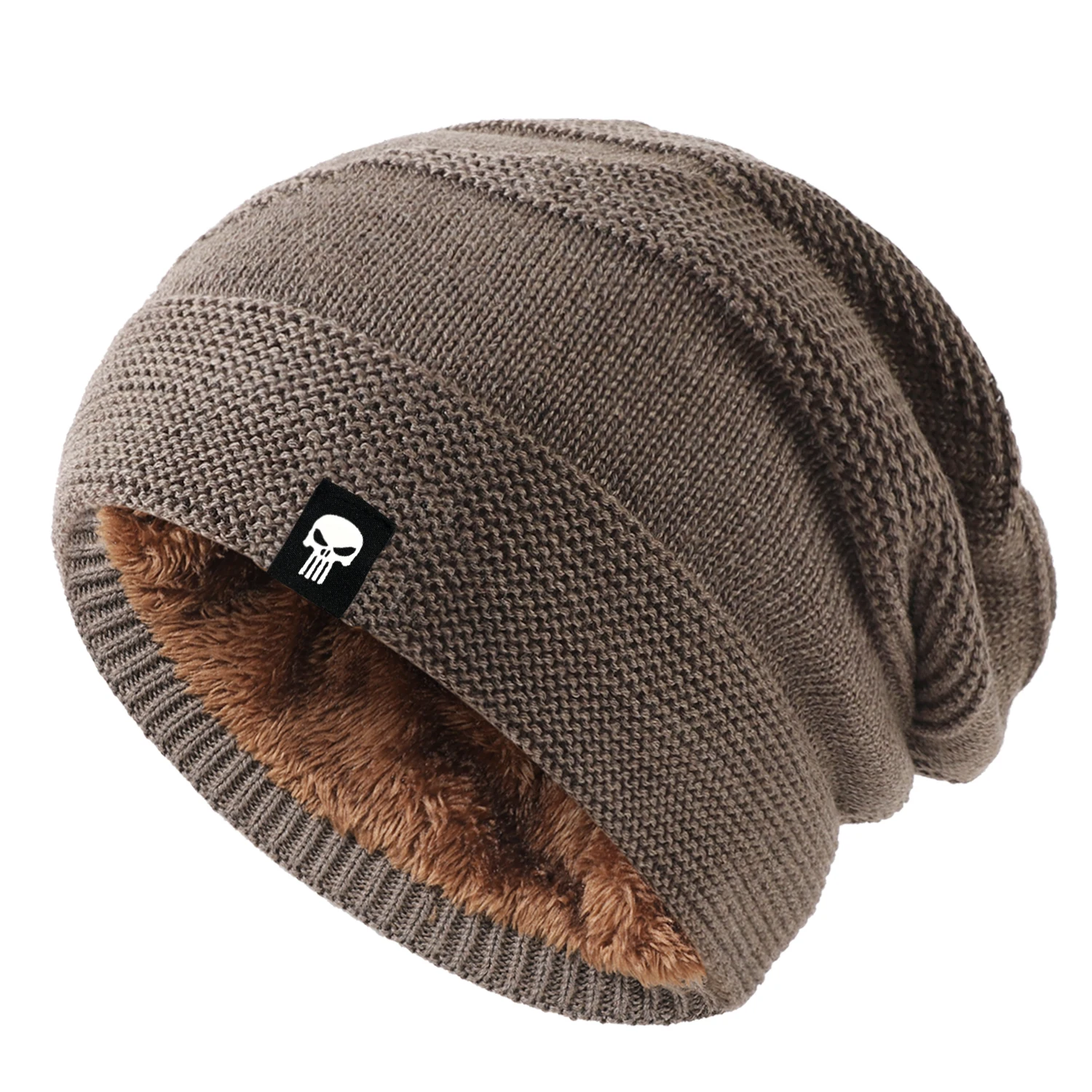 الشتاء في الهواء الطلق الدافئة سميكة الصوف بطانة قبعة للجنسين الدافئة الجمجمة قبعة دافئة محبوك قبعة الشتاء #6