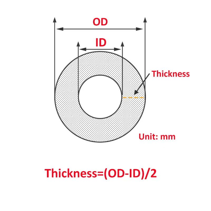 ID2mm~16mm Fluorine Rubber Hose FKM Tube Viton Tubing FPM Pipe Acid-base Heat Petrol Diesel Oil Resistant Fluororubber Line Hose