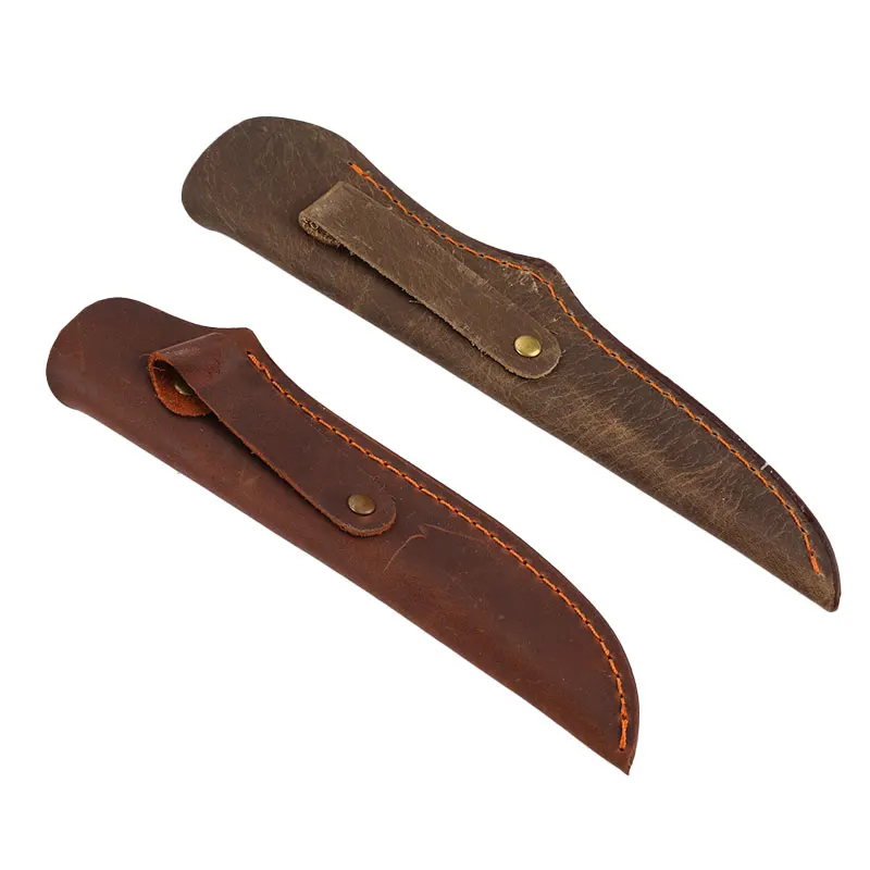 1PC 17.5CM/24CM Cowhide Leather Sheath For Straight Knife Cowhide Leather Case For Fruit Knife