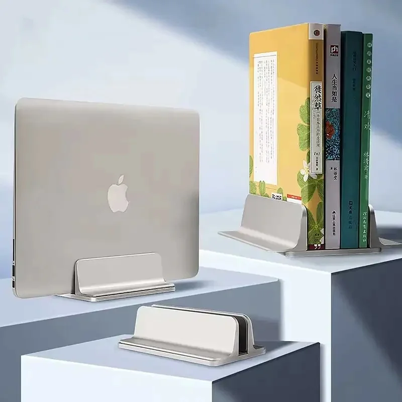 Vertical Foldable Aluminum Laptop Stand Holder, Notebook & Tablet Support for 13‑17 Inch Macbook Air Pro PC, Space‑Saving Deskto