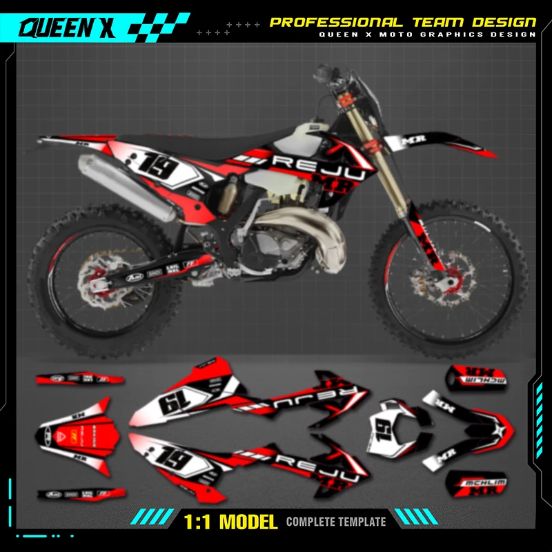 Queen X MOTOR Custom Team Graphics Backgrounds Decals  Stickers Kit For GASGAS GAS GAS Rieju 003