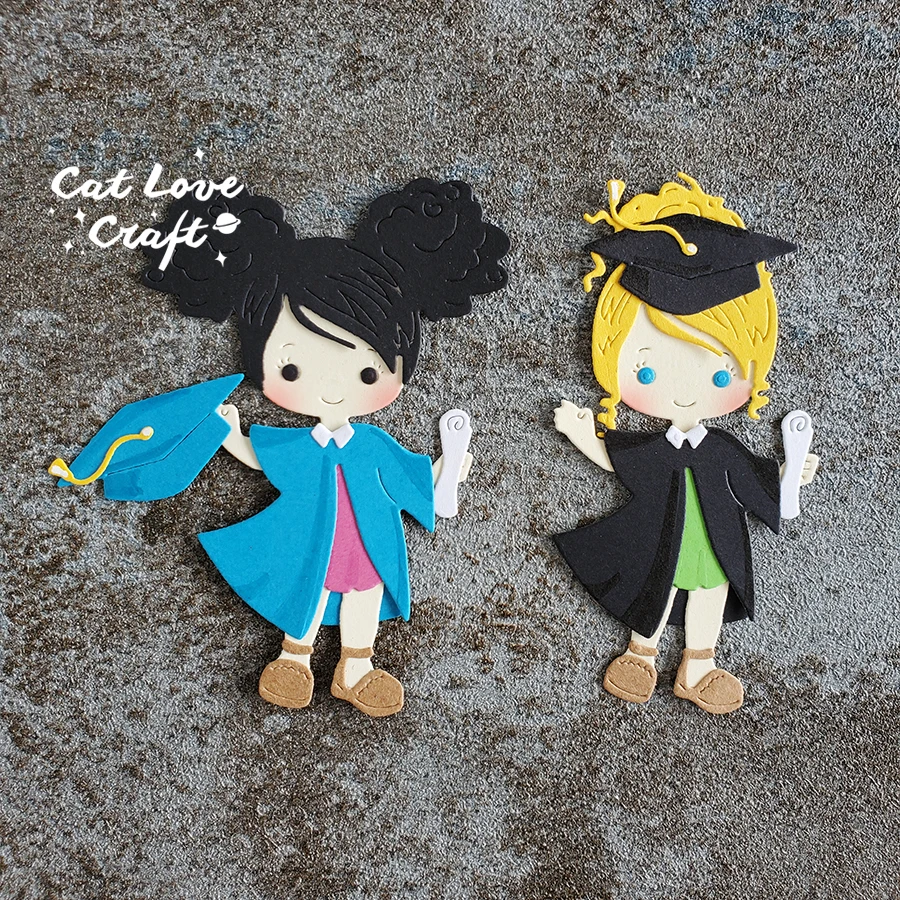 Catlove Girl Graduate Metal Cutting Dies Scrapbooking Mold Stencil Die Cuts Card Making DIY Craft Embossing New Dies For 2022