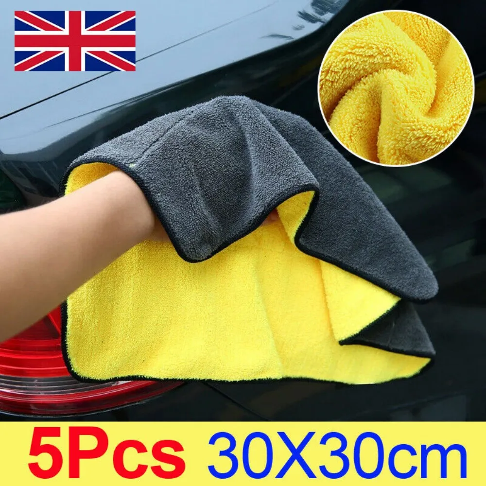 5Pcs Super Absorbent Car Wash Microfiber Towel Cloth Car Cleaning towels Drying