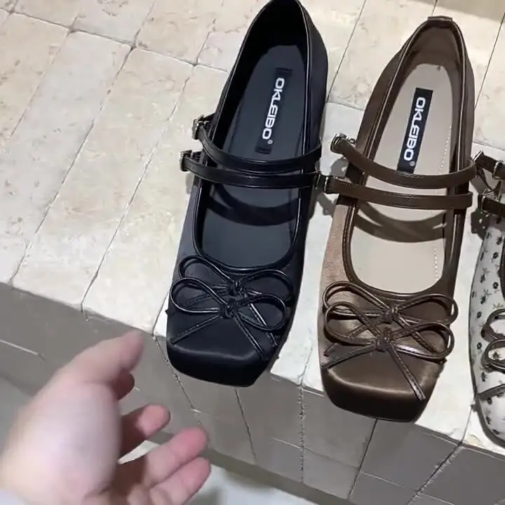 バレリーナシューズ-女性用-2026-韓国靴-ボウノット-身長アップ-クロッグス-プラットフォーム-ローヒール-女性用履物-バレエ-モディス-バタフライ-ニューアール