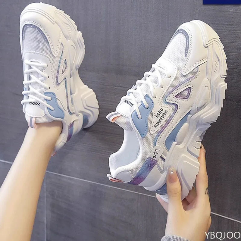 Sepatu Sneakers Wanita Musim Semi Gugur Terbaru, Modis, Serbaguna, Berbahan Mesh Bernapas, Kasual, Nyaman, Sepatu Olahraga, Sepatu Lari Sederhana