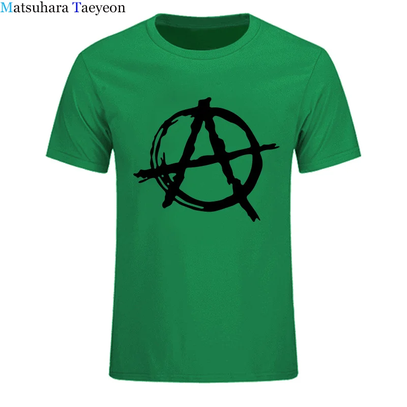 T Shirt Men Brand Anarchy Symbol T Shirt - Punk Rock T Shirt Bedlam Evil Anarchist War Rocker Casual shirts tees clothing