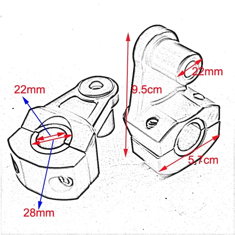 22mm / 28mm Universal  Aluminum Motorcycle Handle bar Clamp Handlebar Riser Adjustable For Honda Kawasaki Suzuki Ducati Triumph