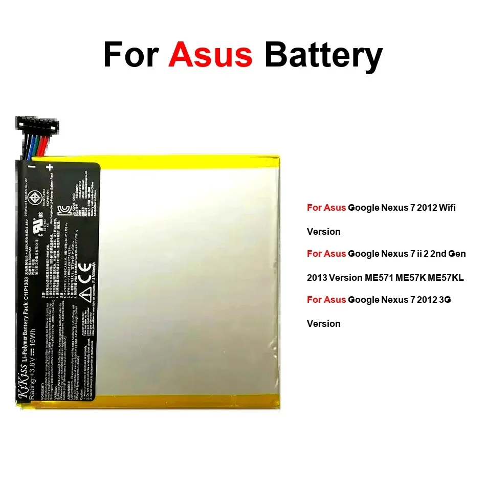 

Tablet Battery Long-Lasting C11P1303 C11-ME370TG C11-ME370T 3950-4325Mah For Asus Google Nexus 7 Version ME571 2012 2013 II 2ND