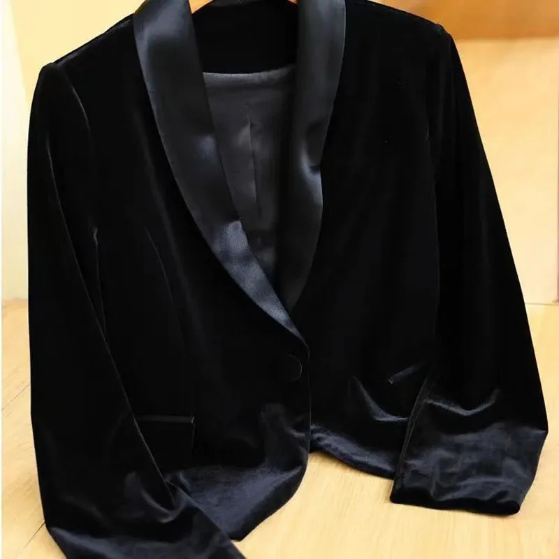 Spring Autumn2026New Fashion Temperament Long Sleeve Short Suit Female Coat Casual Outerwear Lady Tops Black Women Blazer Jacket