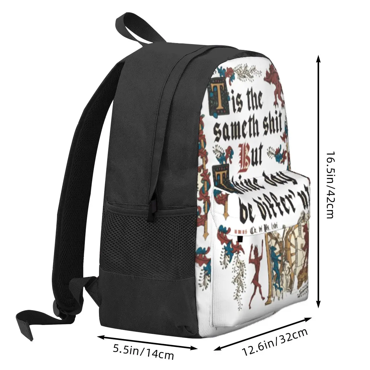 Same Shit Medieval Style English History Student Backpack School Bag Hiking Travel Daypack for Boys Girls Bookbag Shoulder Bags