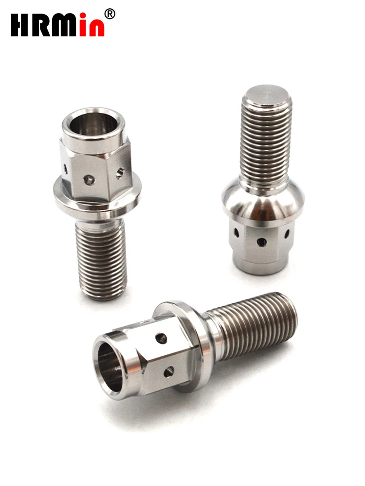 HRmin 6 Holes in Extended 17mm Hollow Hex Round Head Spherical Seat Gr.5 Titanium Automobile Vehicle Car Wheel Bolt M14x1.5mm
