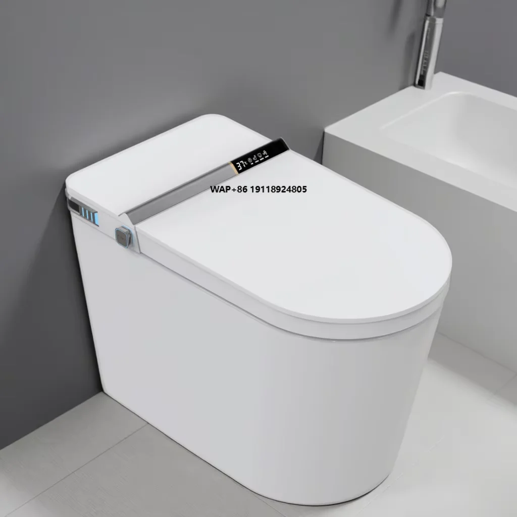 

Modern Luxury Toilet-Radar Sensor Auto Flush Heated Seat Rear Washing Smart P-trap Remote Control Included New Arrival