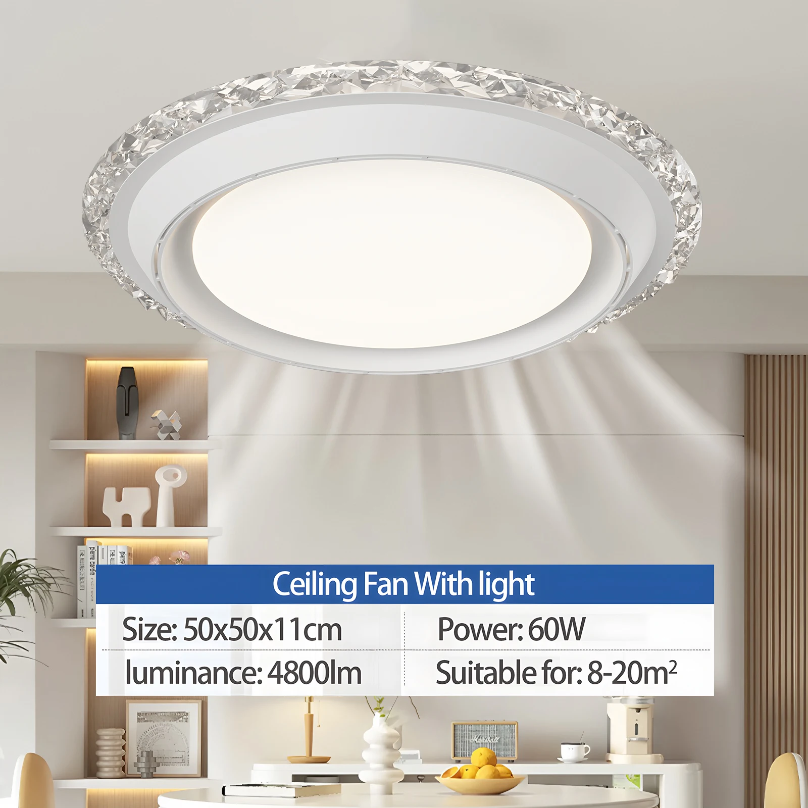 

2025 Bladeless Ceiling Fan with LED Lighting Modern Minimalist Remote Control Led ceiling lamp Fan for Bedroom Living Room Study