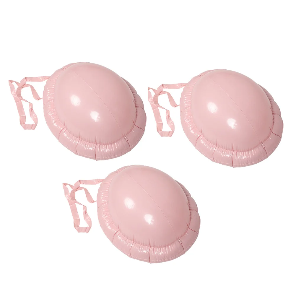 3Pcs Inflatable Santa Claus Belly Prop for Christmas Cosplay Realistic Appearance Comfortable Neck Straps Festive Party