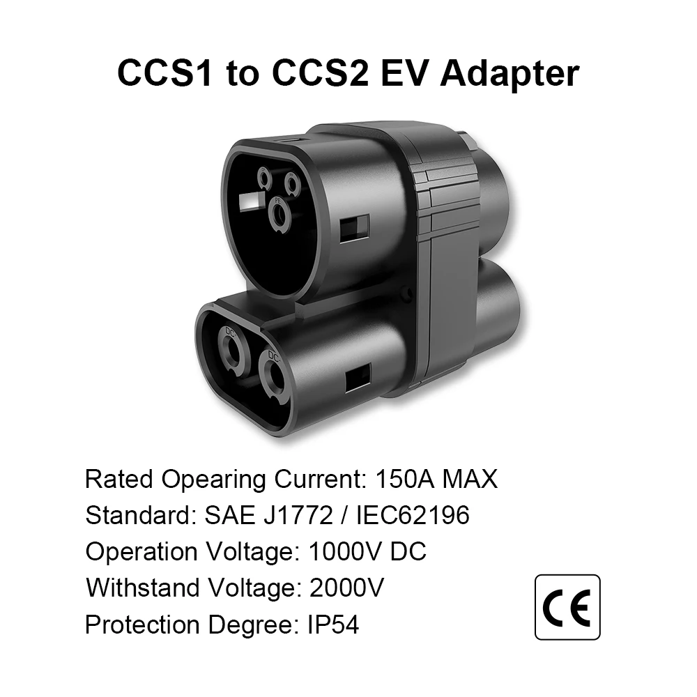 Wholesale Good Price CCS1 To CCS2 EV Adapter For DC AC Charger 150A MAX New Energy Vehicle Parts & Accessories