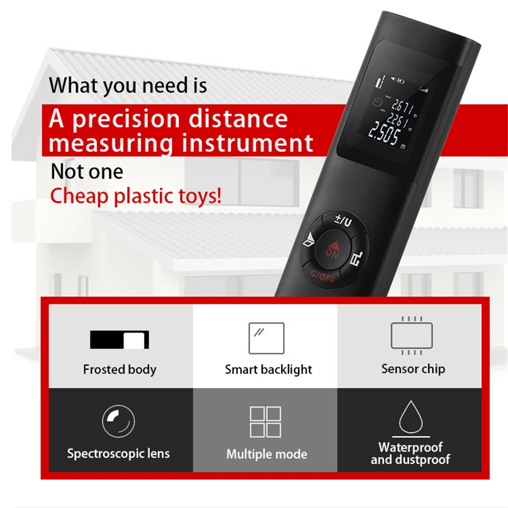 40M Laser Distance Meter Laser Tape Measure Digital Laser Rangefinder Laser Angle Measure Range Finder Construction Tool