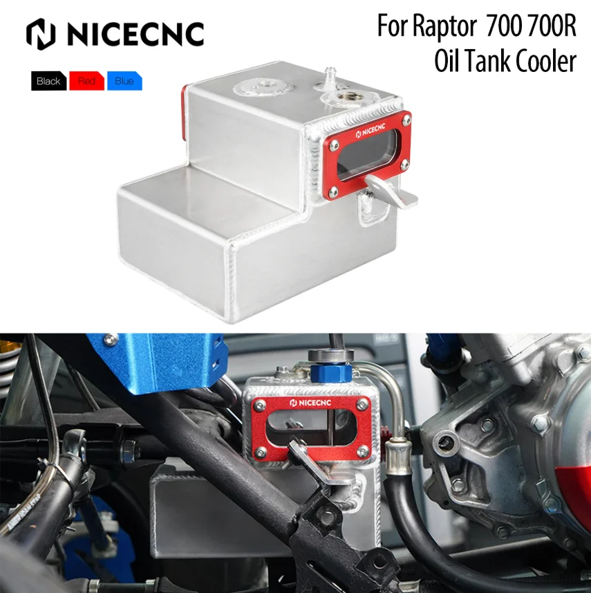 NICECNC 2.1 Liters Oil Tank Cooler For 	Yamaha Raptor 700 Raptor 700R YFM700R SE 2013-2026 ATV Accessories Transparent Windows