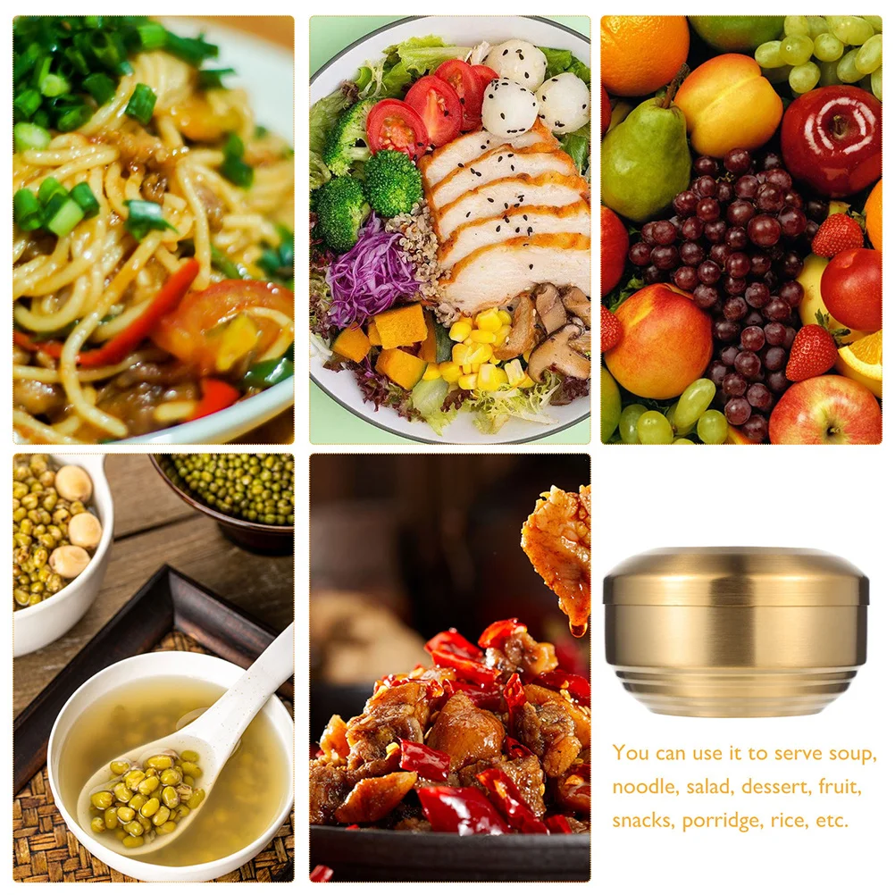 

Stainless Steel Rice With Lid Soup Serving Bowl For Home Restaurant Use Kitchen Supplies Compact Cubilose Bowl Household