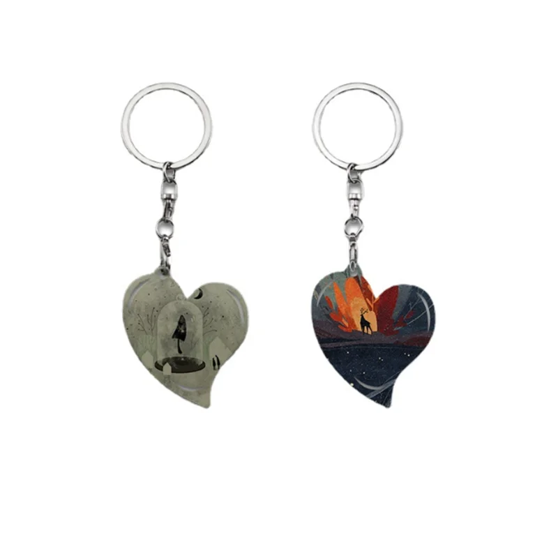 Free Shipping 20pcs/lot sublimation blank metallic Hollowed-out key  chain gifts Heat Transfer printing DIY gifts