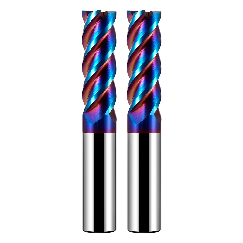 HRC65 HRC72 Carbide End Mill 4Flute Tungsten Steel 6 8 For Stainless steel Titanium Wood CNC Key Router Bit Machine Cutter Tools