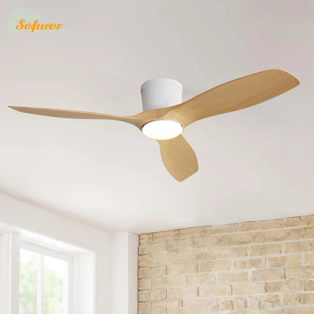 Sofucor 52-Zoll Deckenventilator für den Innenbereich mit LED-Licht, Fernbedienung, 6-Gang-Hochgeschwindigkeits-DC-Motor