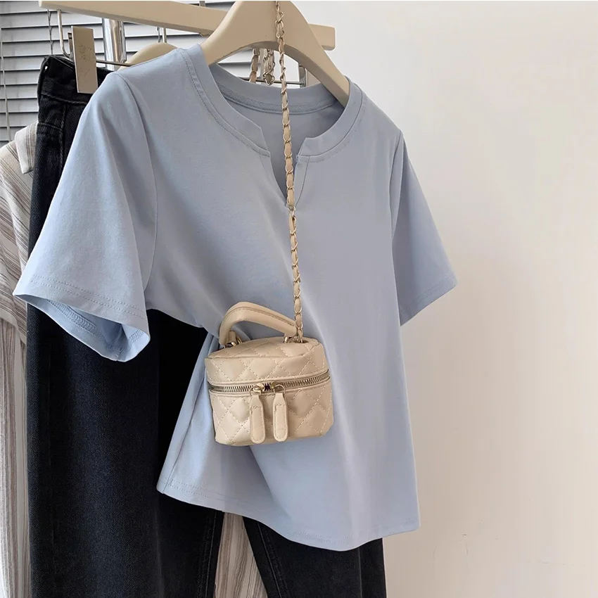 

Женская футболка больших размеров (до 136 кг), синяя, с V-образным вырезом, из чистого хлопка, в корейском стиле, с коротким рукавом, универсальная, простая, летняя, однотонная.