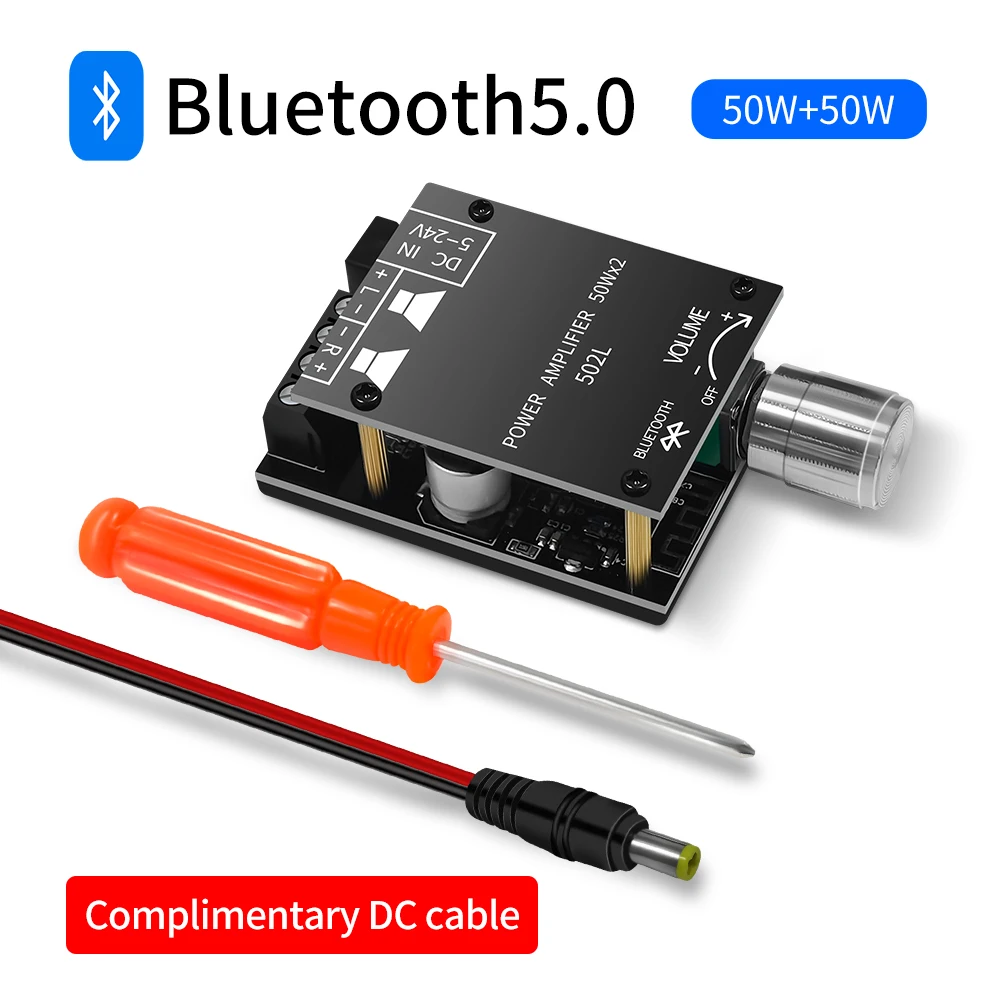 ZK-502L Bluetooth 5.0 Audio Amplifier Board | 2x50W Digital Power Amplifier Stereo Dual Channel DIY Speaker Module