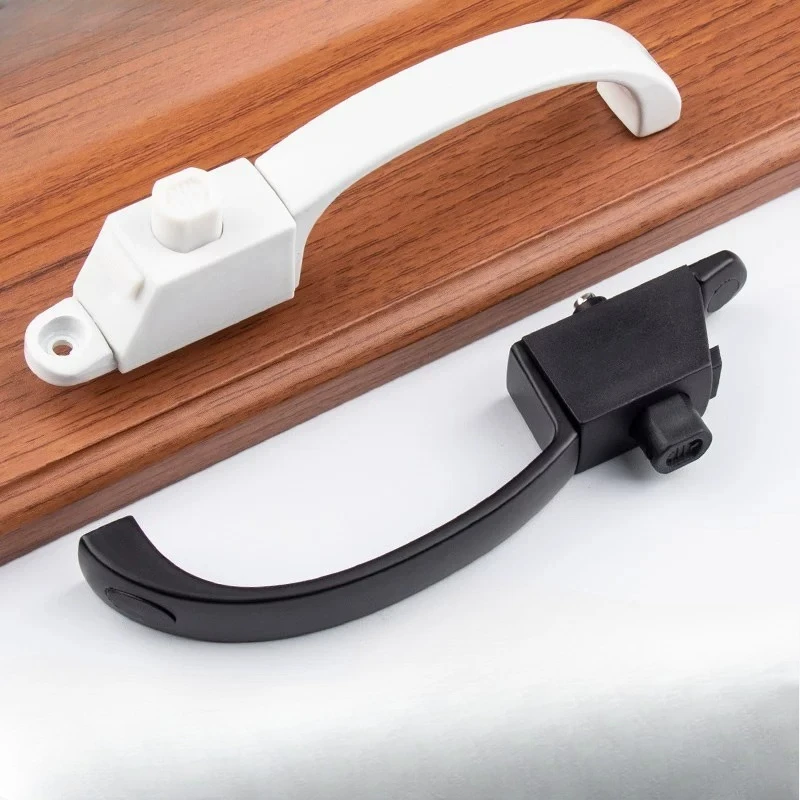 Window Screen Integrated Handle Lock Bridge Aluminum Casement Window Handle Diamond Mesh Screen Window Flat Handle Hardware