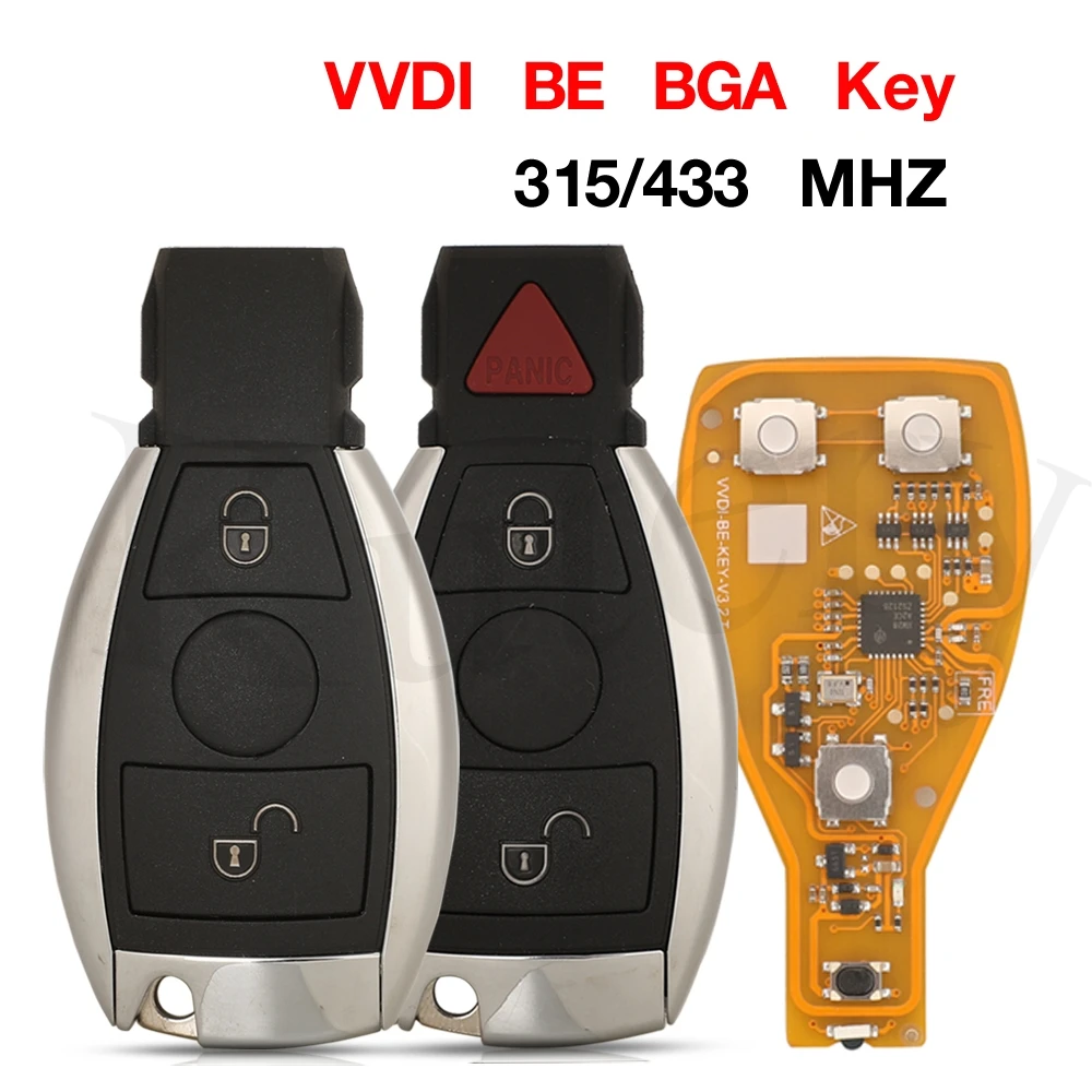 

jingyuqin Xhorse VVDI BE Key Remote Car Key 315/433MHZ Pro For Mercedes Benz V3.2 PCB Remote Key Chip Improved Version Smart