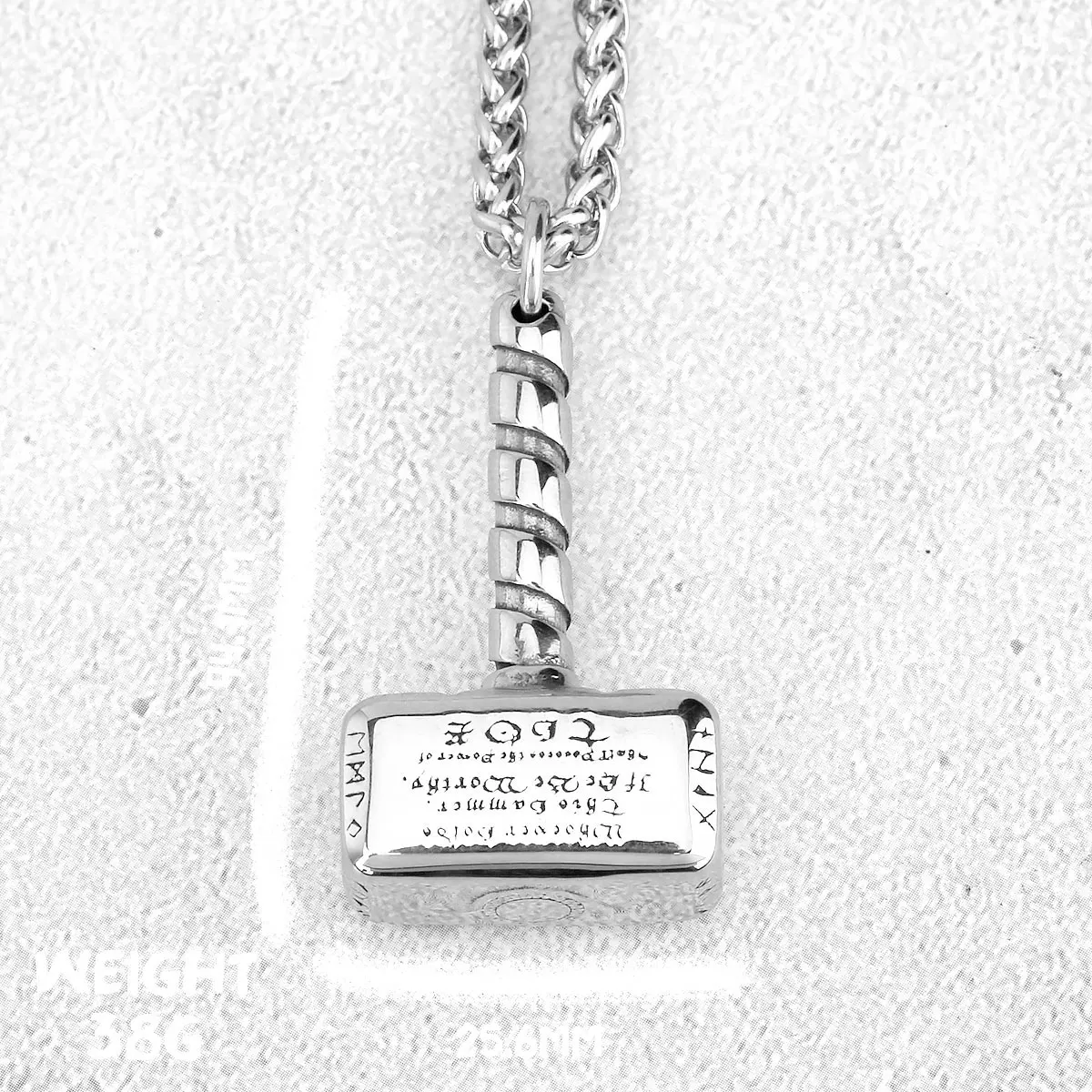 Vintage Viking Battle Thor Hammer Necklace Stainless Steel Men\'s Hiphop Rock Punk Pendant Necklace Nordic Jewelry Gift for Man