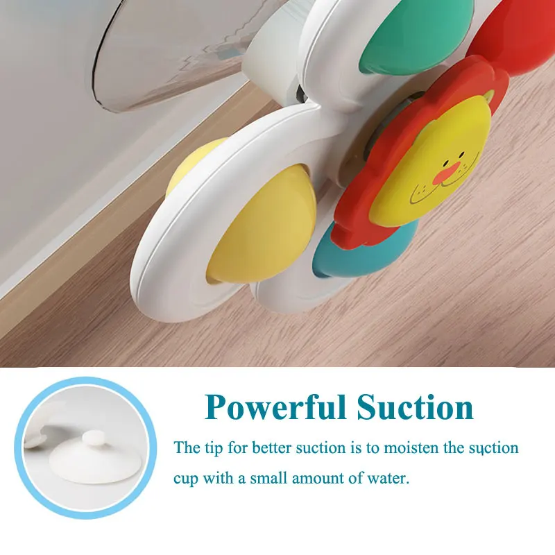 3PC Set Suction Cup Spinning Cartoon Animal Spinner Toys For Kids Window High Chair Tray Bath Table Travel for Children Gift