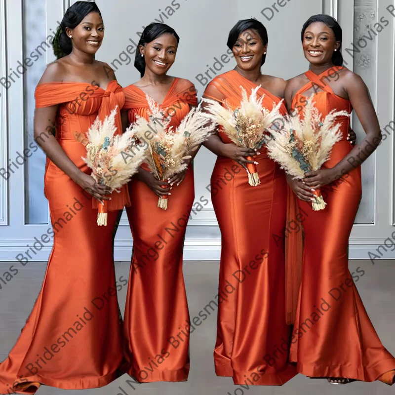 Custom Made Elegant Burnt Orange Bridesmaid Dresses for Women Wedding Party Dress Women Party Vestidos De Boda Para Fiestas