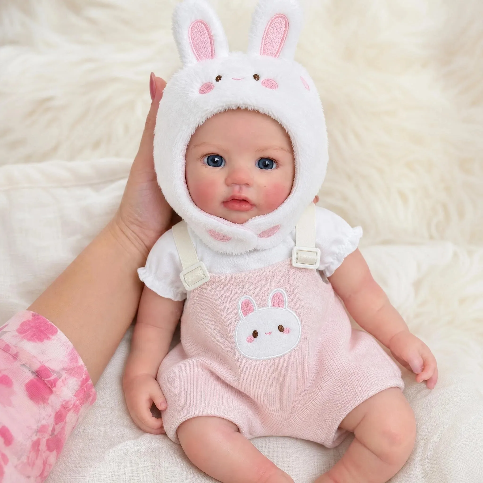 NPK 16inch Full Solid Silicone Abigai Flexible Elastic Super Soft Cute  Mouth Can Open Squish Silicone Lifelike Reborn Bebe Doll