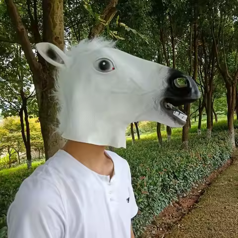 1 Pcs Simulation Horse Head Mask Cosplay Costume Party Funny And Funny Festival Horse Head Mask Headgear