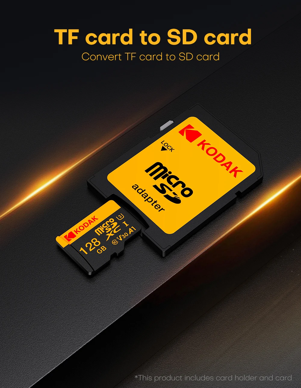 KODAK 100% Original Micro SD Card 16GB 32GB 64GB 128GB 256GB Microsd Memory Card Class10 SDXC U3 4K TF Card for Drone Phone