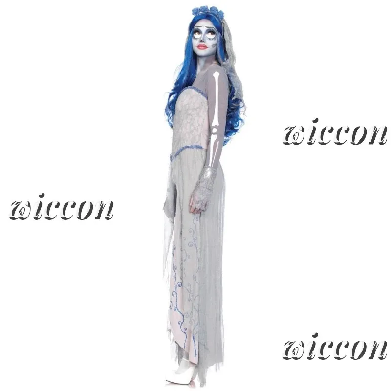 Sky05 Dress for Female Devil Cosplay Party Devil Corpse Bride Costumes Wig Halloween Women Scary Vampire Costume Clothes Wi99Ji*