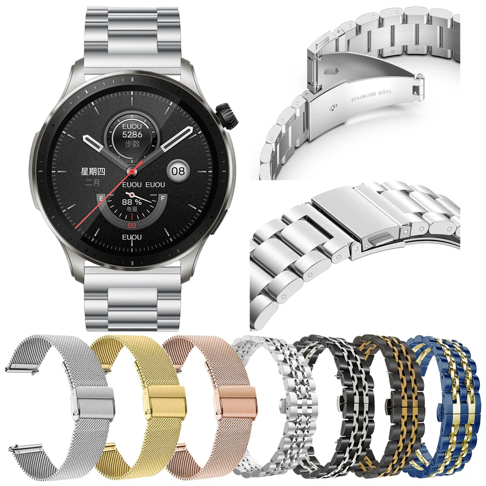 Stainless Steel Strap For Amazfit GTR 4 GTR 47mm 2e Metal Mesh