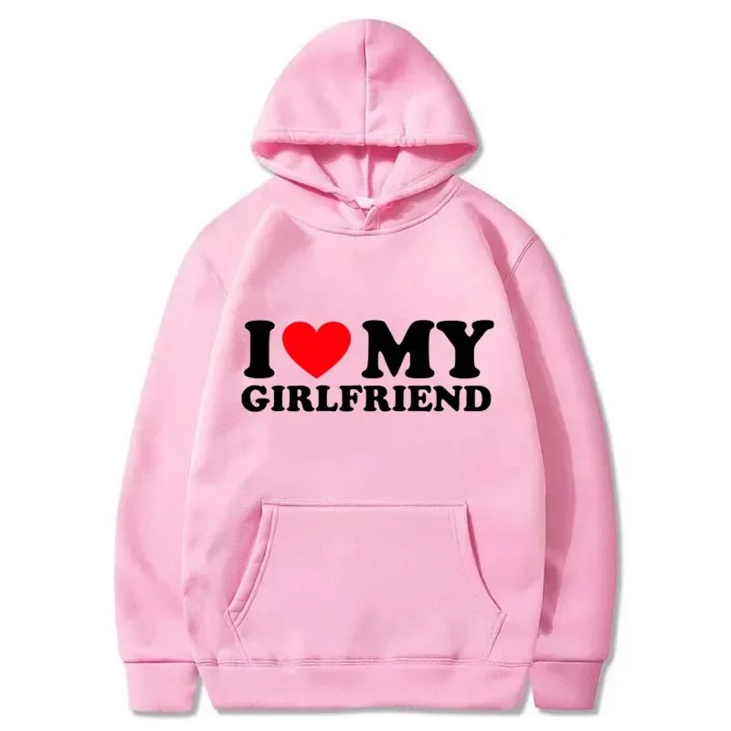 I Love My Boyfriend Girlfriend Printed Hoodie Couple Fashion Sports Shirt Harajuku Casual Top Sport Jogging Fleece Sweatshirt