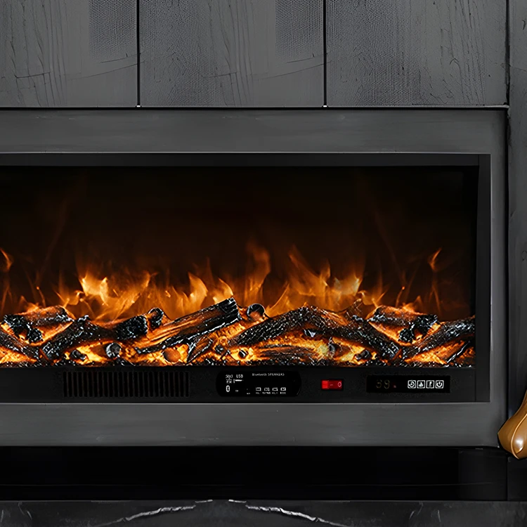 

Fireplace Manufacturer Western Style Cheap 1200 Mm Bluetooth Music Real Flame Effect Home Living Room Electric Fireplace