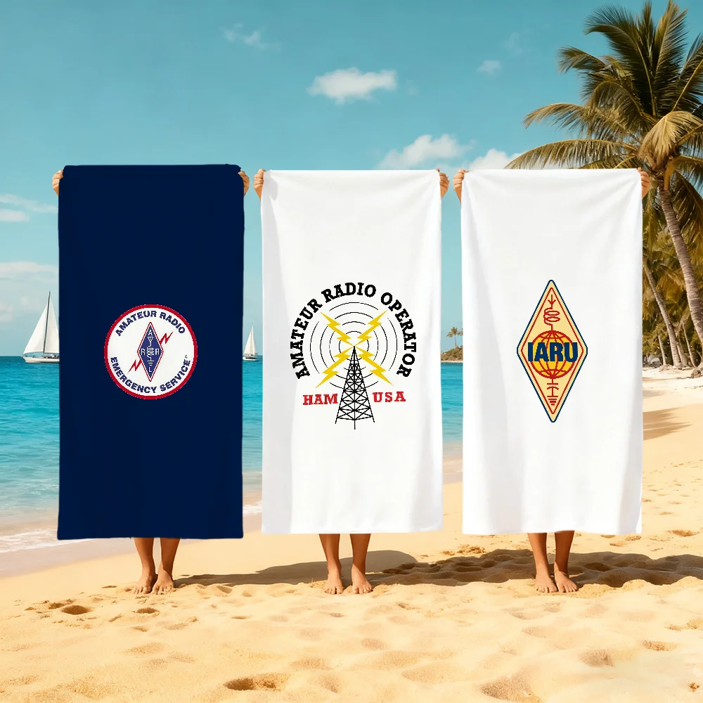 L-licensed logo Towel Large Quick-Drying H-Ham Microfiber soft Beach Towel for Travel Fitness Sauna Bathing Camping