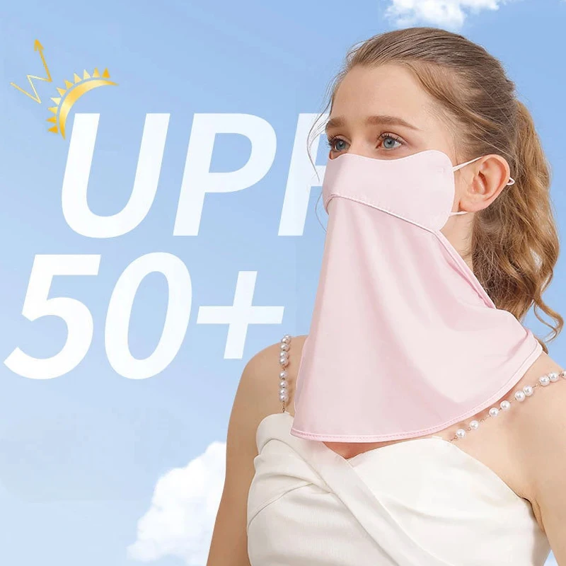 

Чехол для лица из ледяного шелка, полумаска, чехол для шеи из ледяного шелка, аксессуар для шеи, шарф для спорта, бега, пешего туризма, охоты